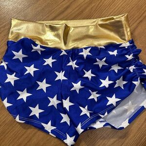 Gold and Blue Star Patterned Women's Shorts